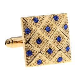 Mansetinööbid - kuldsed reljeefsed siniste kividega